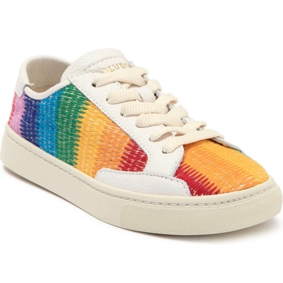 Soludos Womens Low Top Sneakers Rainbow Stripe Embroidered Organic Cotton Size 7 - Picture 16 of 16